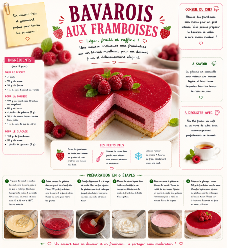 Bavarois aux framboises